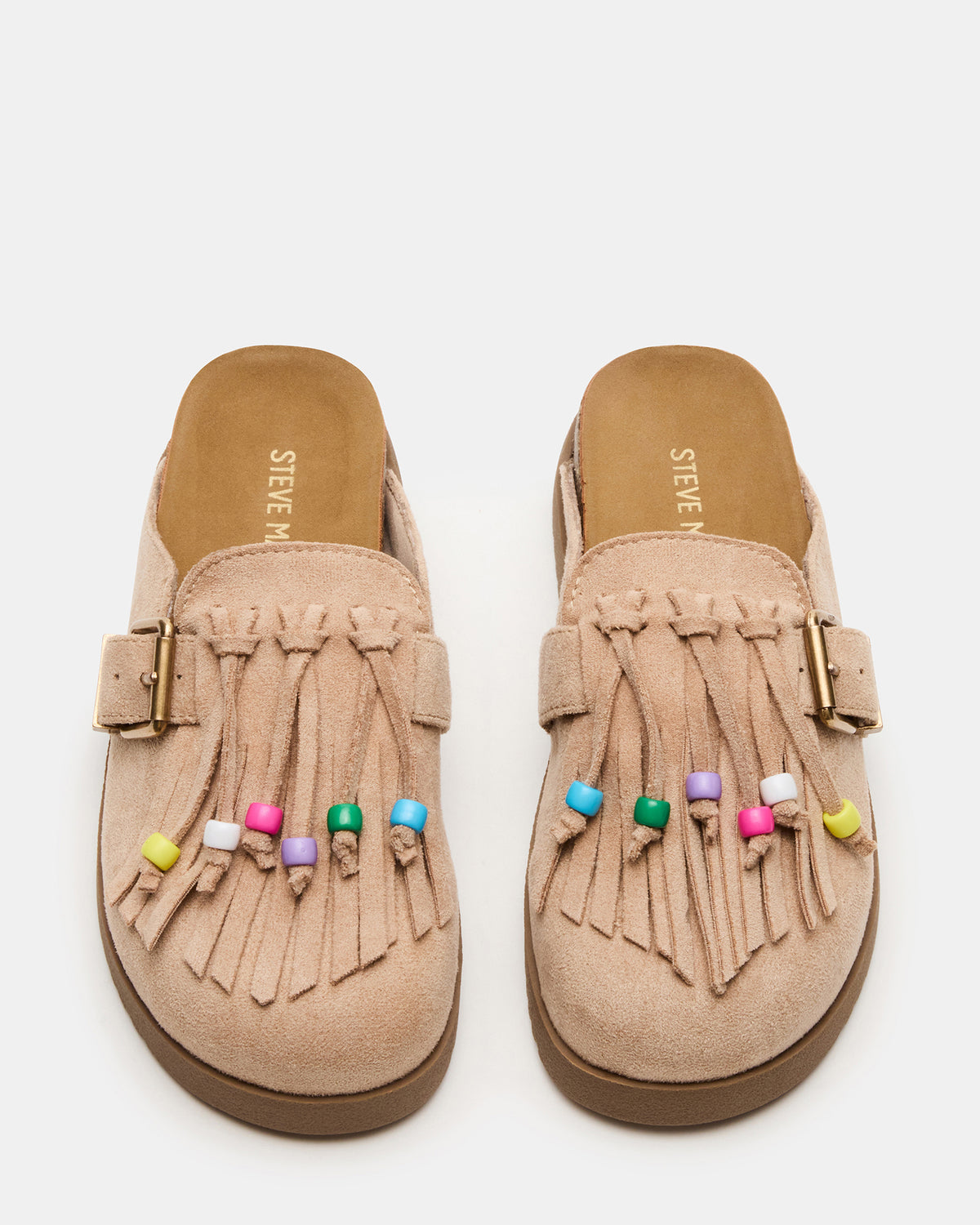 Kids' TREAT Taupe Girls' Slip-On Fringe Flat Steve Madden TAUPE