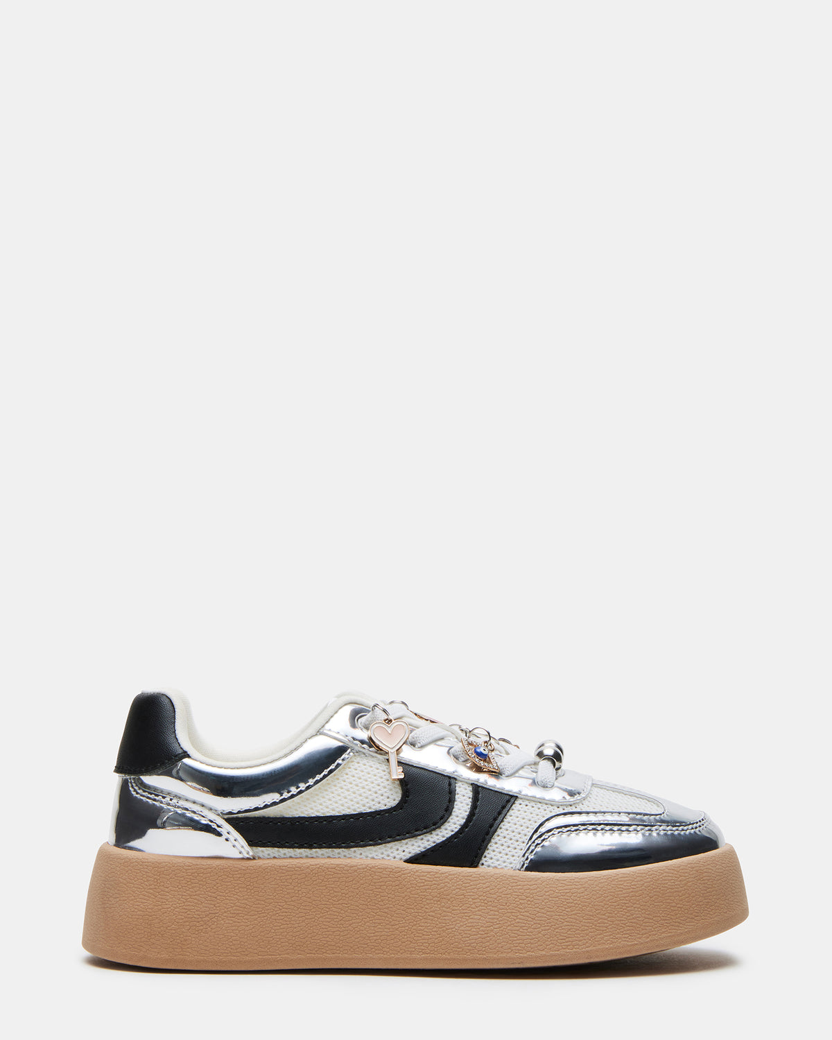 Kids' JERSEY CHARMS Silver Girls' Low-Top Platform Sneaker Steve Madden SILVER