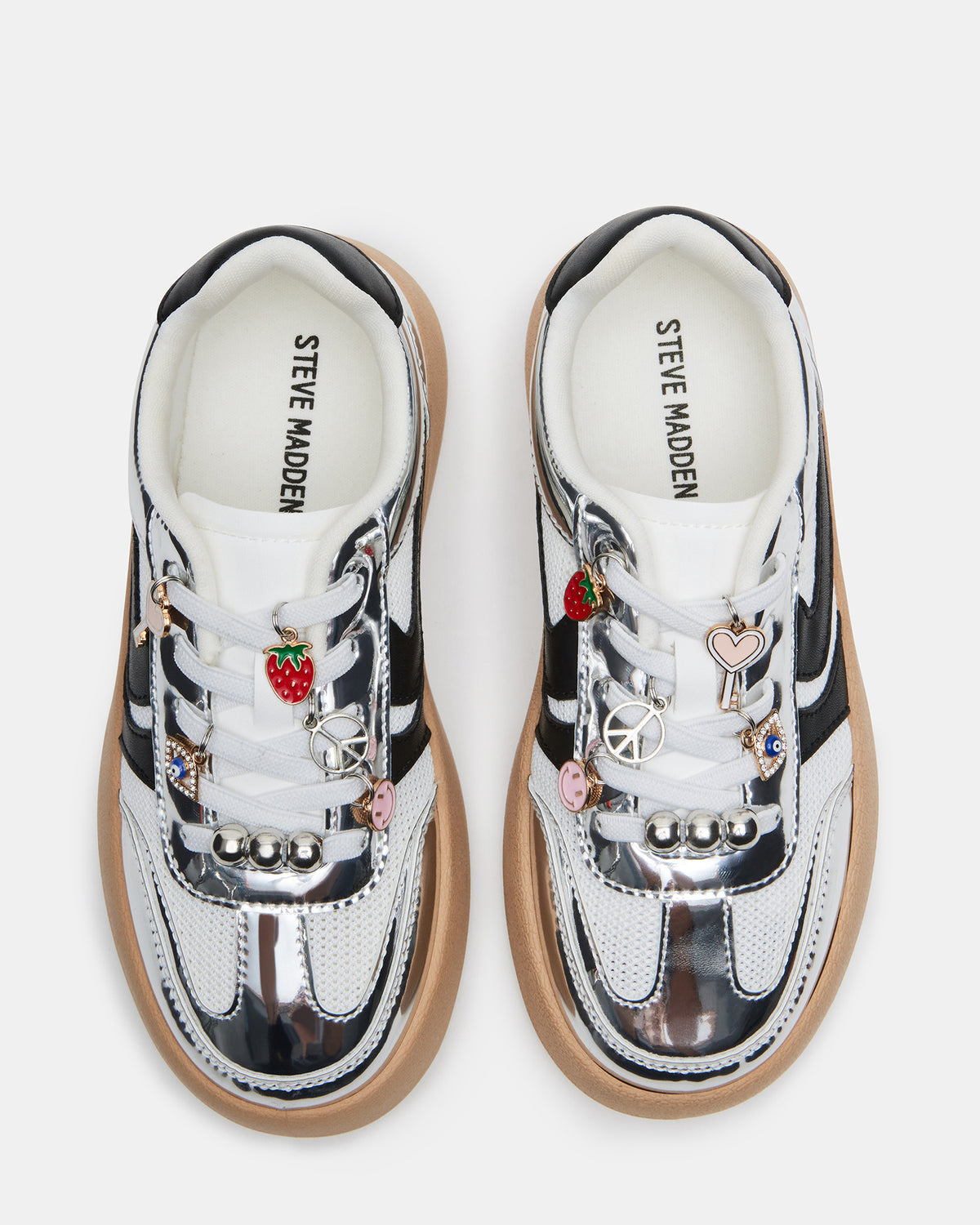 Kids' JERSEY CHARMS Silver Girls' Low-Top Platform Sneaker Steve Madden SILVER