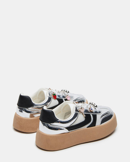 Kids' JERSEY CHARMS Silver Girls' Low-Top Platform Sneaker Steve Madden SILVER