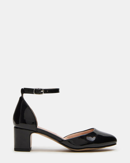 Kids' PRETTYY Black Patent Girls' Block Heel Steve Madden BLACK PATENT