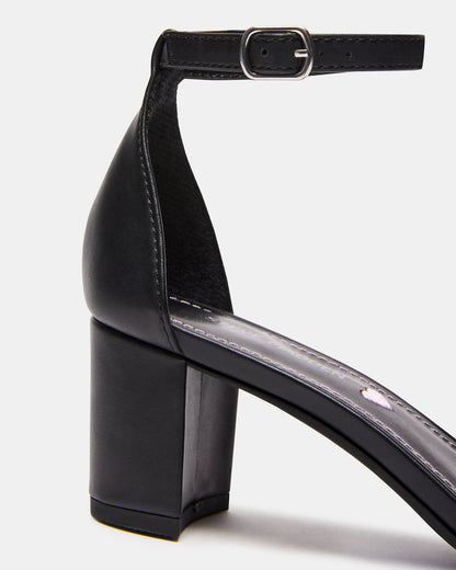 Kids' CARRSON Black Smooth Girls' Dress Heel Steve Madden FULL BLACK
