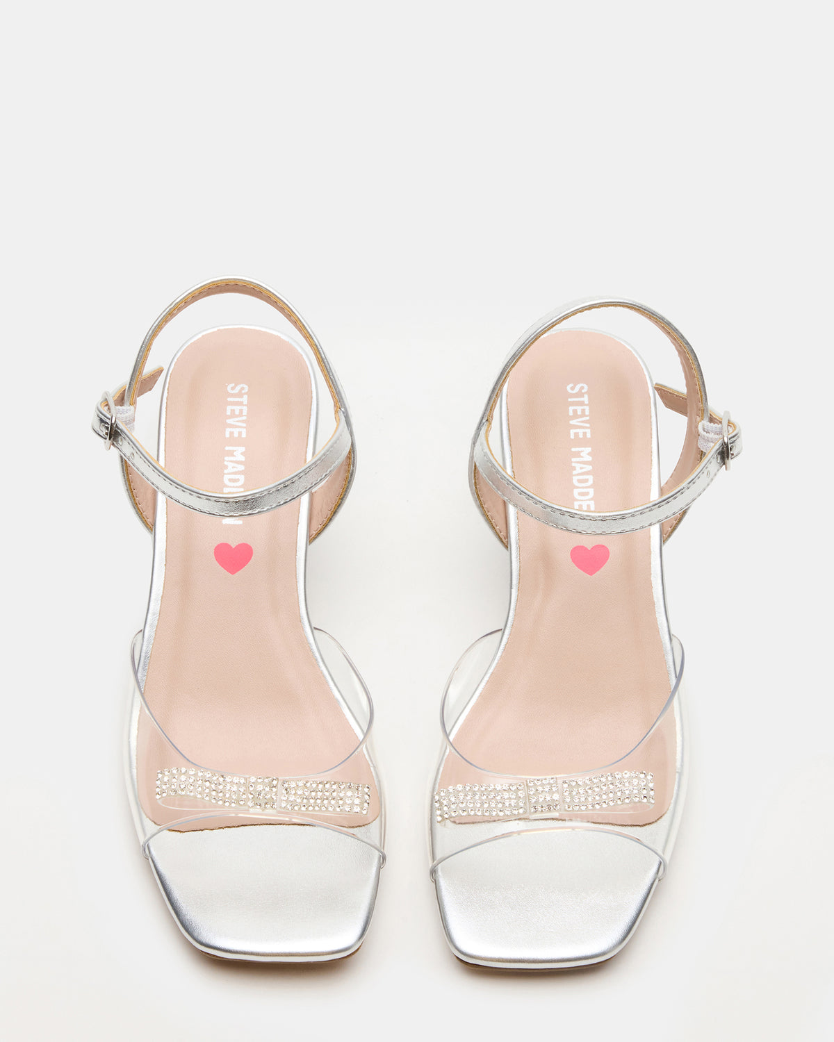 Kids' MERRY Silver Girls' Square-Toe Rhinestone Heel Steve Madden SILVER