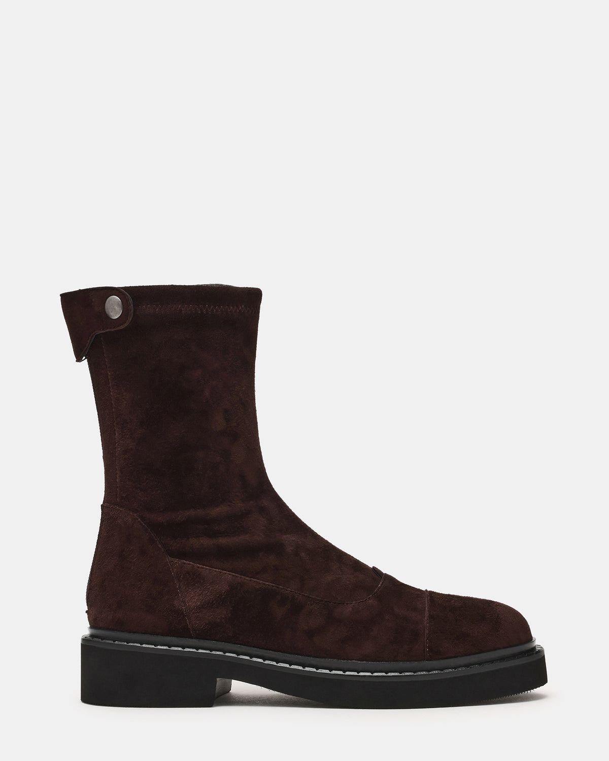 MYER Brown Suede Round-Toe Zipper Closure Women's Ankle Boot Steve Madden BROWN SUEDE