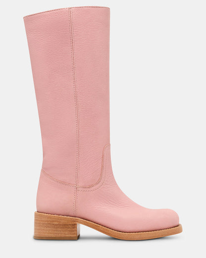 RIGGS Pink Leather Square-Toe Women's Boot Steve Madden PINK LEATHER