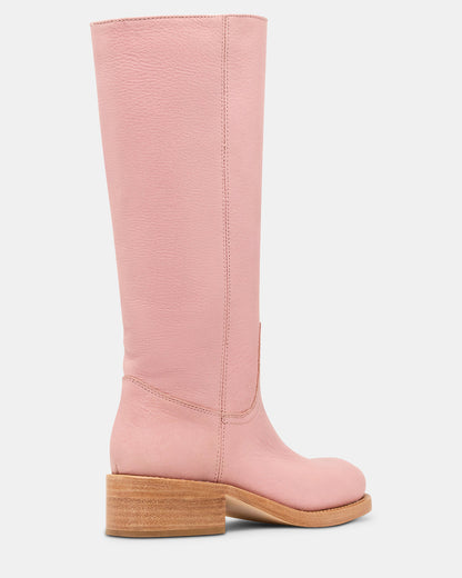 RIGGS Pink Leather Square-Toe Women's Boot Steve Madden PINK LEATHER