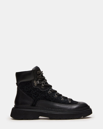 YOSEMITE Black Multi Lace-Up Lug Men's Ankle Boot Steve Madden BLACK MULTI