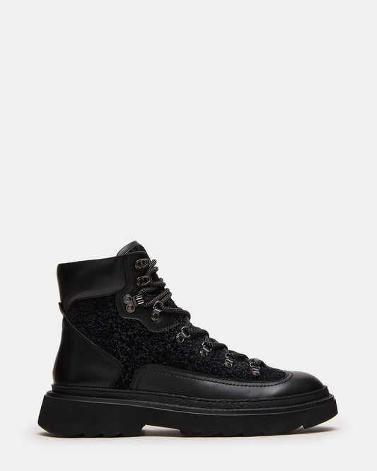 YOSEMITE Black Multi Lace-Up Lug Men's Ankle Boot Steve Madden BLACK MULTI
