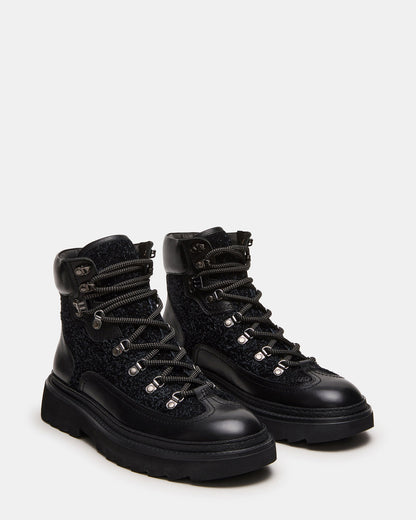 YOSEMITE Black Multi Lace-Up Lug Men's Ankle Boot Steve Madden BLACK MULTI