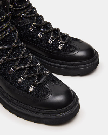 YOSEMITE Black Multi Lace-Up Lug Men's Ankle Boot Steve Madden BLACK MULTI