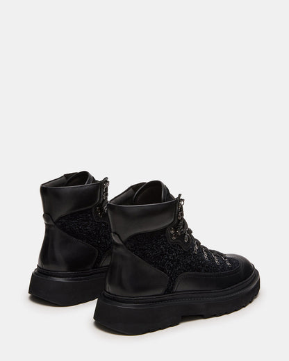 YOSEMITE Black Multi Lace-Up Lug Men's Ankle Boot Steve Madden BLACK MULTI
