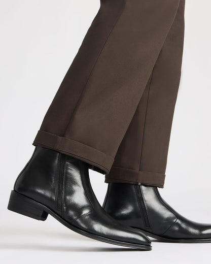 HAYNES Black Leather Men's Ankle Boot Steve Madden BLACK LEATHER