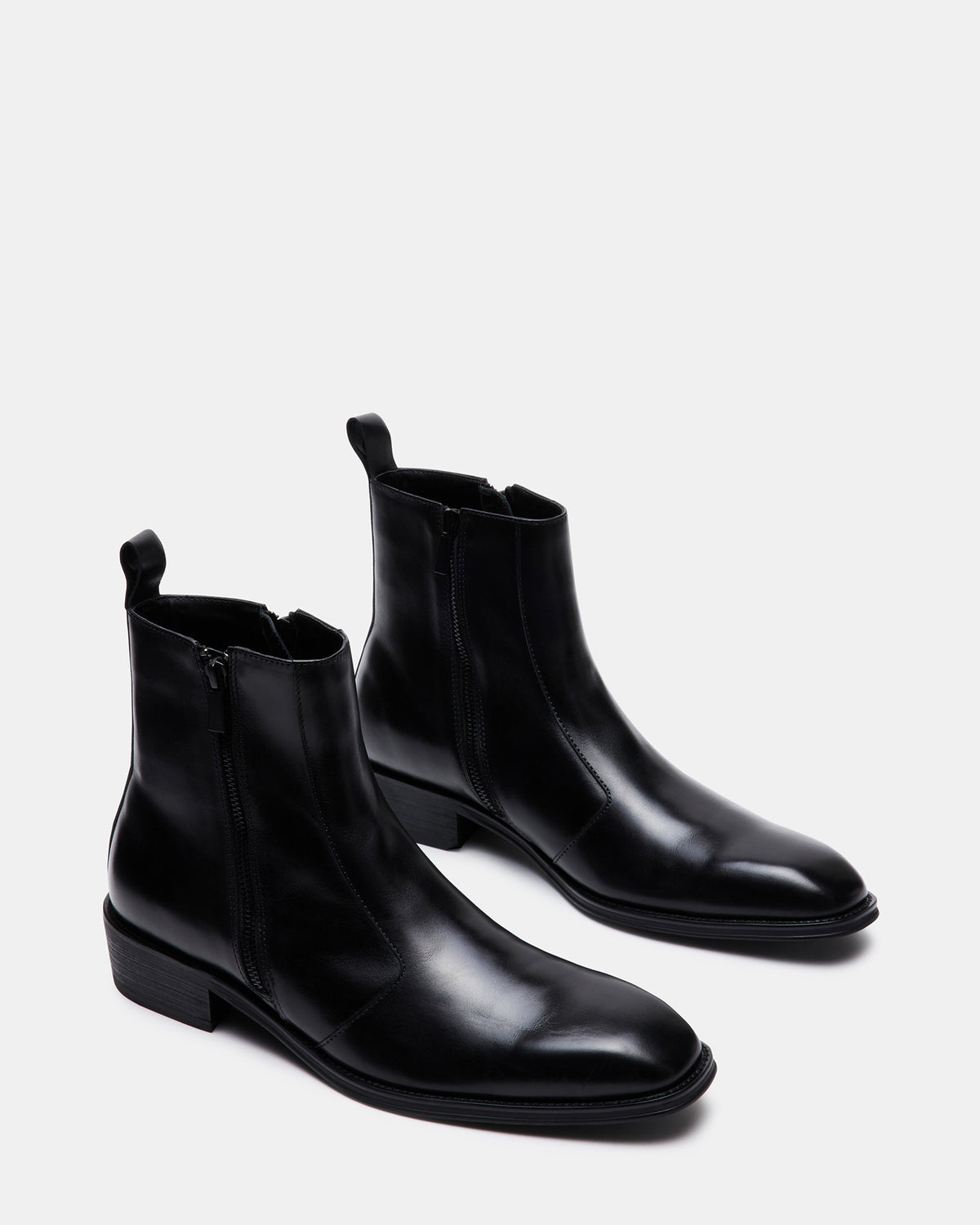 HAYNES Black Leather Men's Ankle Boot Steve Madden BLACK LEATHER