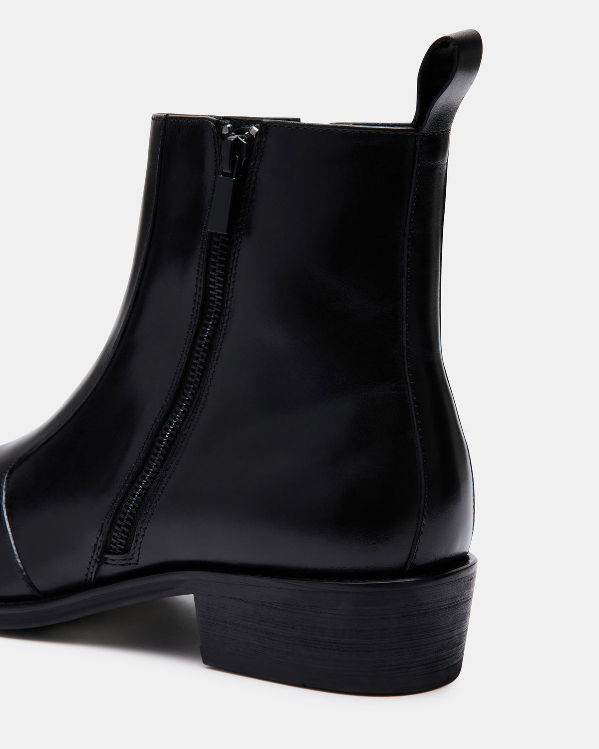 HAYNES Black Leather Men's Ankle Boot Steve Madden BLACK LEATHER