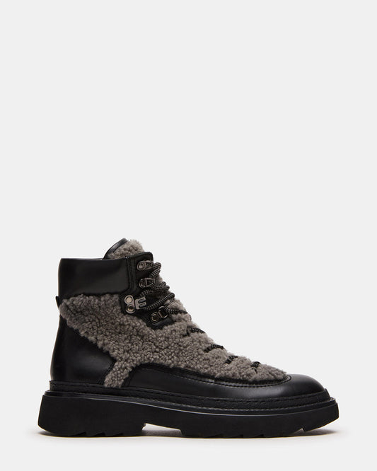 YOSEMITE Grey Multi Lace-Up Lug Men's Ankle Boot Steve Madden GREY MULTI