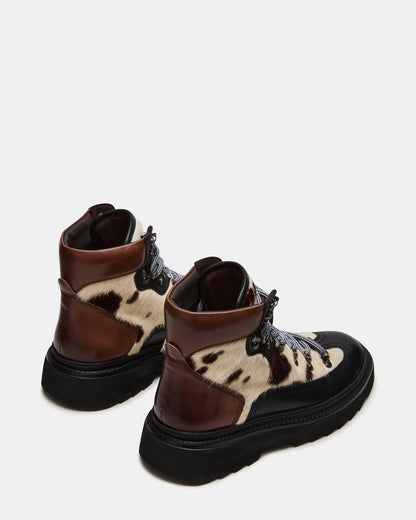 YOSEMITE Brown Multi Lace-Up Lug Men's Ankle Boot Steve Madden BROWN MULTI
