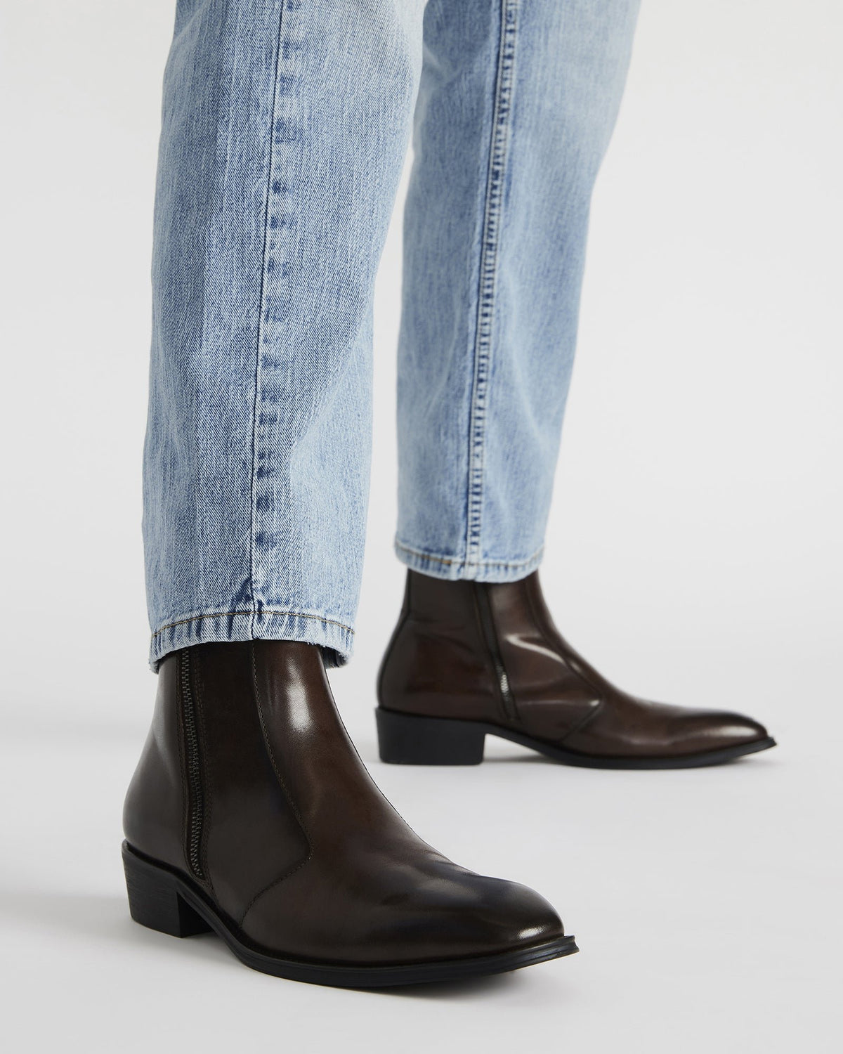 HAYNES Brown Leather Men's Ankle Boot Steve Madden BROWN LEATHER