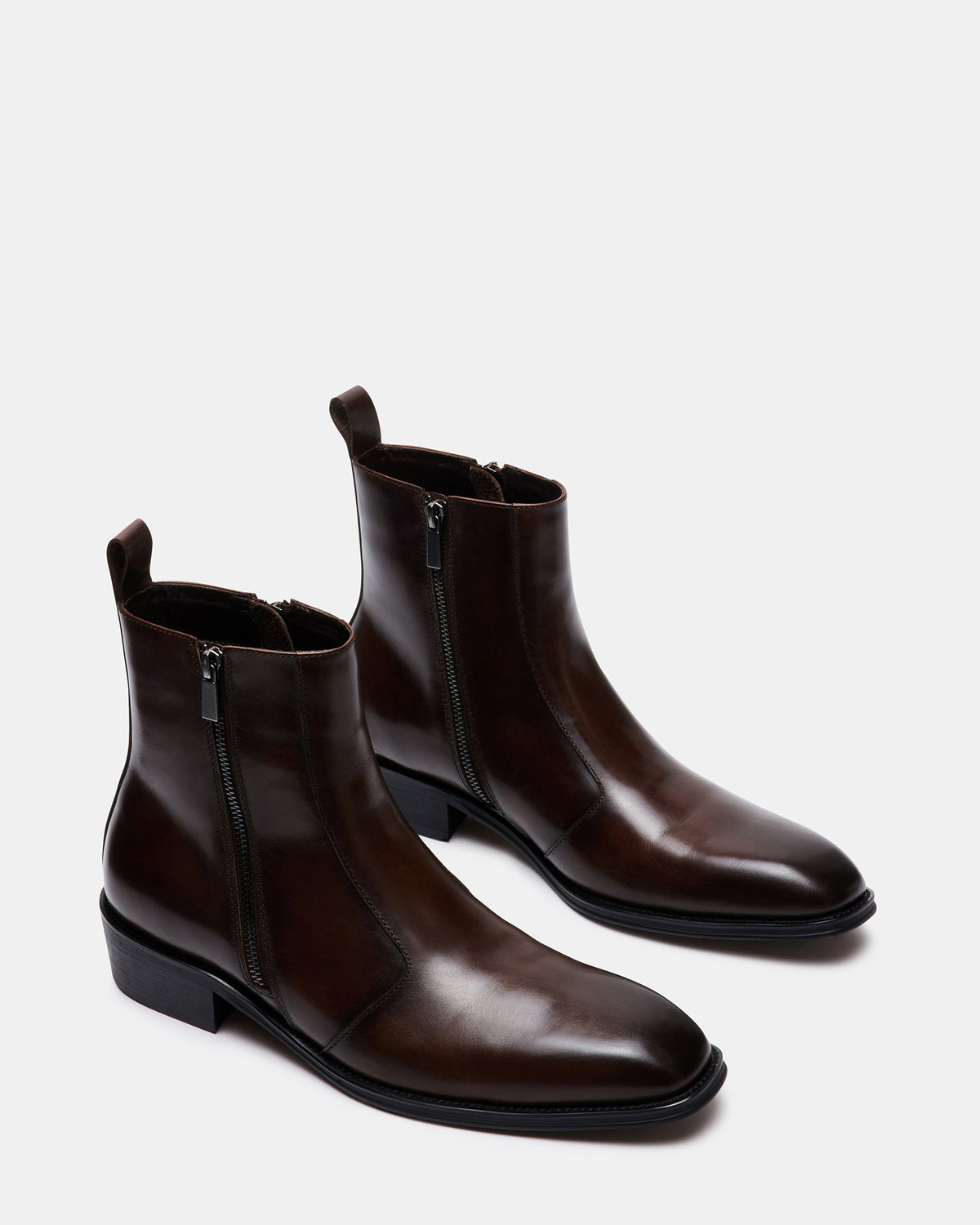 HAYNES Brown Leather Men's Ankle Boot Steve Madden BROWN LEATHER