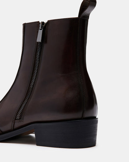 HAYNES Brown Leather Men's Ankle Boot Steve Madden BROWN LEATHER