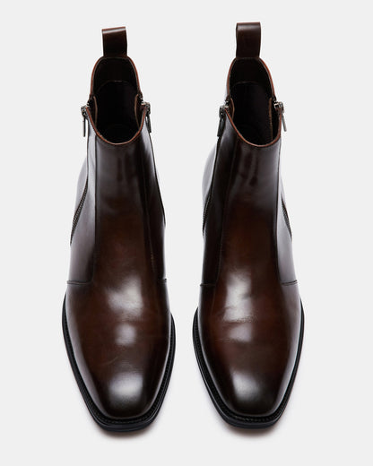 HAYNES Brown Leather Men's Ankle Boot Steve Madden BROWN LEATHER