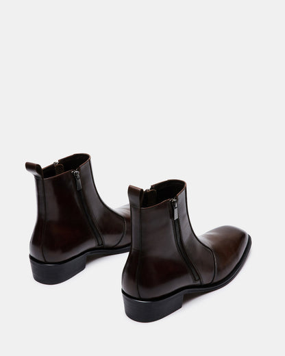 HAYNES Brown Leather Men's Ankle Boot Steve Madden BROWN LEATHER