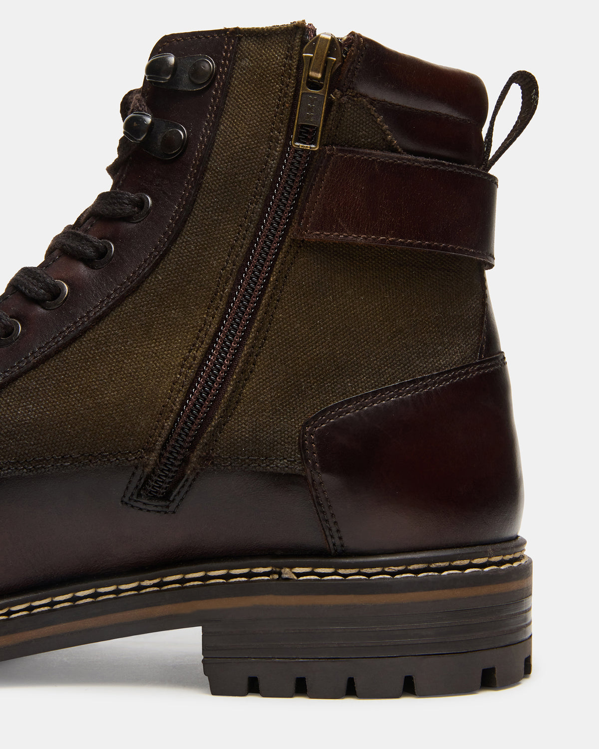 REID Dark Brown Lace-Up Lug Men's Ankle Boot Steve Madden DARK BROWN