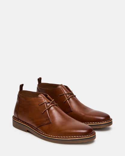 HARROS Tan Leather Men's Ankle Boots Steve Madden TAN LEATHER