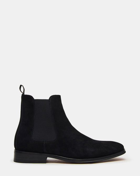 ALDAIR Black Suede Chelsea Men's Ankle Boot Steve Madden BLACK SUEDE