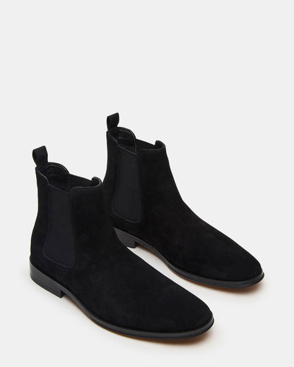 ALDAIR Black Suede Chelsea Men's Ankle Boot Steve Madden BLACK SUEDE