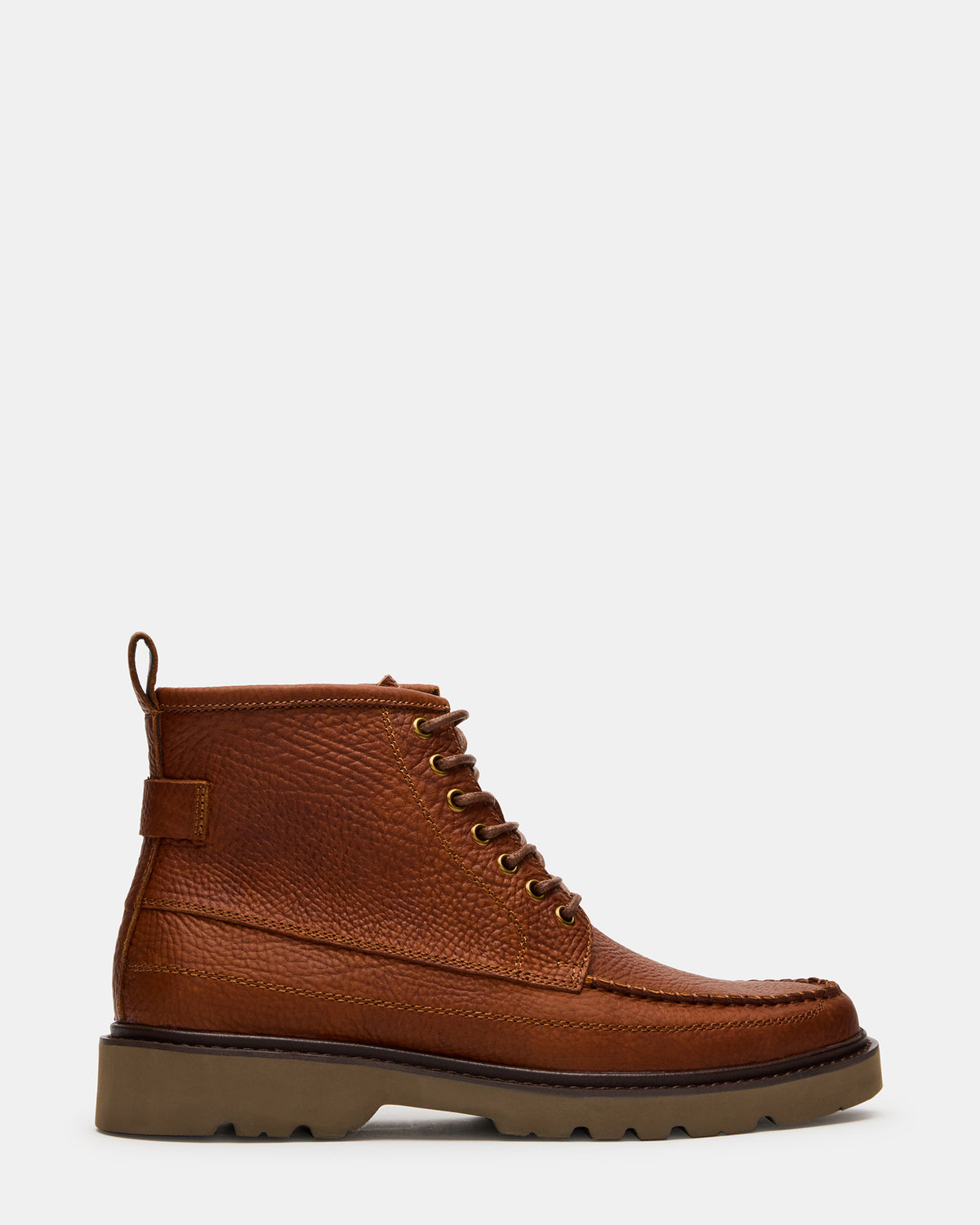 DAEL Brown Leather Lace-Up Men's Ankle Boot Steve Madden BROWN LEATHER