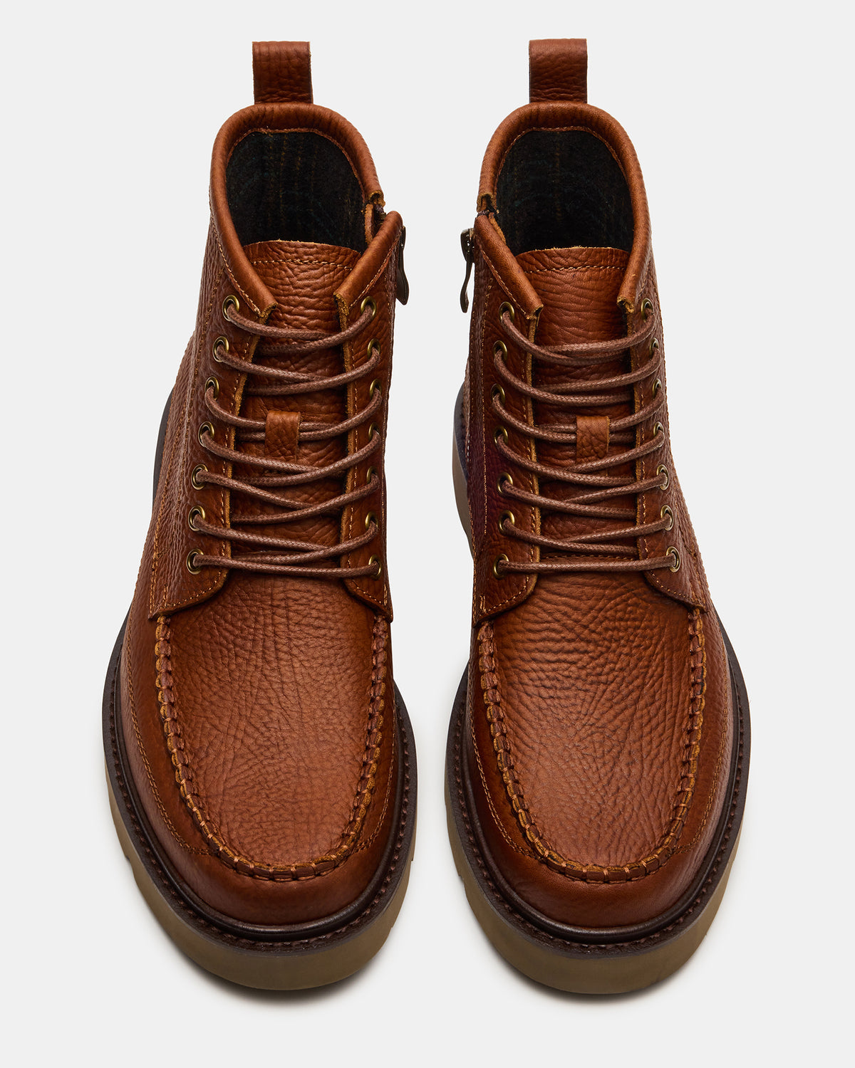 DAEL Brown Leather Lace-Up Men's Ankle Boot Steve Madden BROWN LEATHER