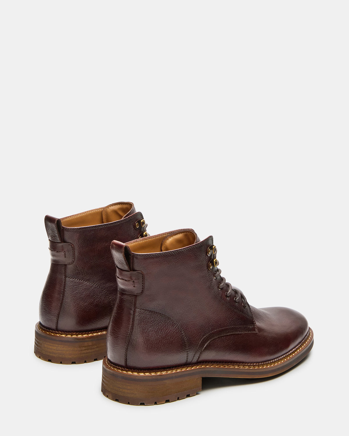 NOBY Brown Leather Men's Lace-Up Ankle Boot Steve Madden BROWN LEATHER