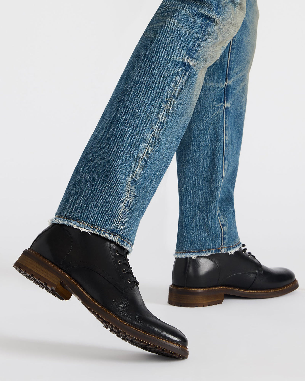 NOBY Black Leather Men's Lace-Up Ankle Boot Steve Madden BLACK LEATHER