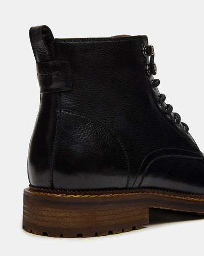 NOBY Black Leather Men's Lace-Up Ankle Boot Steve Madden BLACK LEATHER