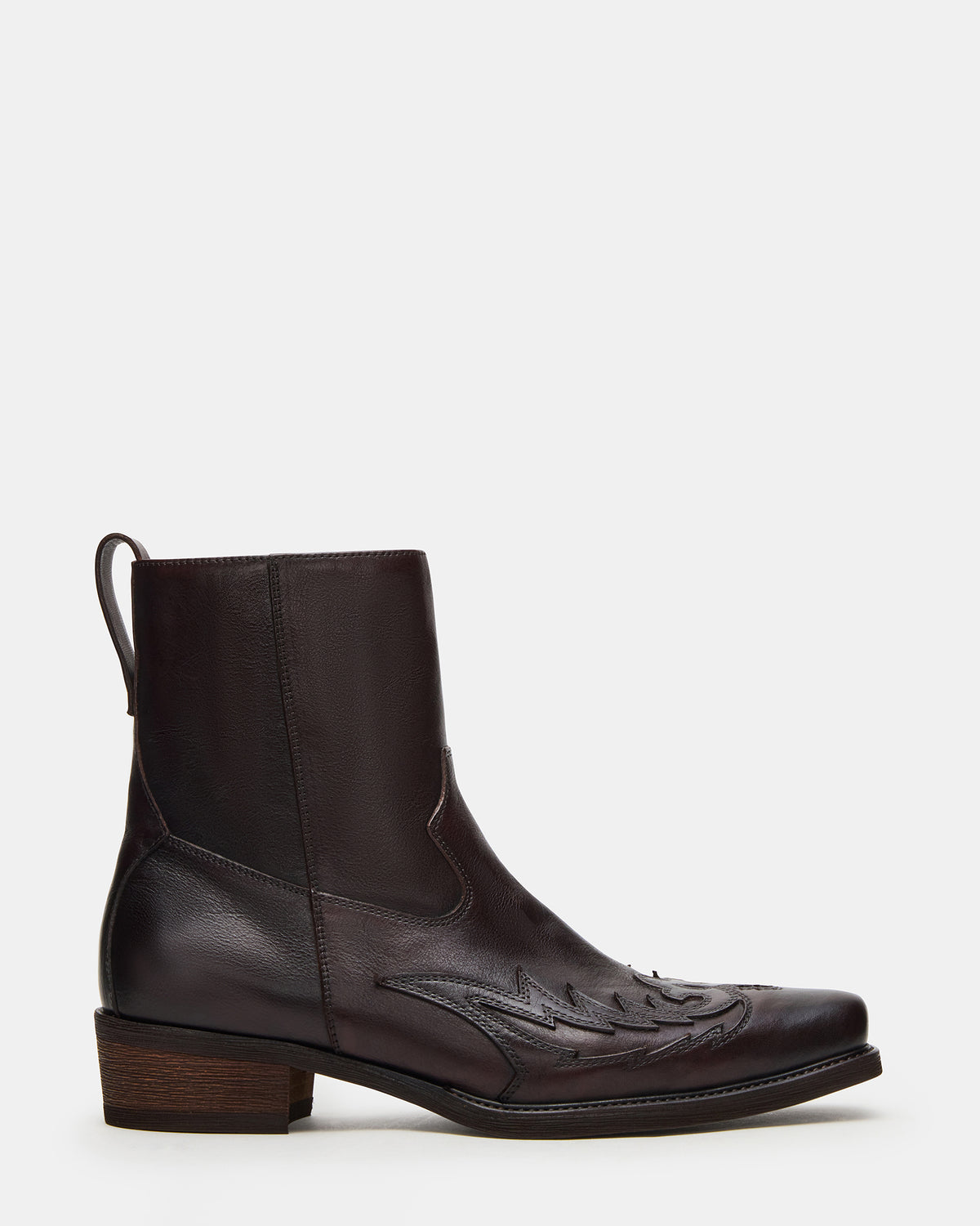 SANTANA Dark Brown Western Men's Ankle Boot Steve Madden DARK BROWN