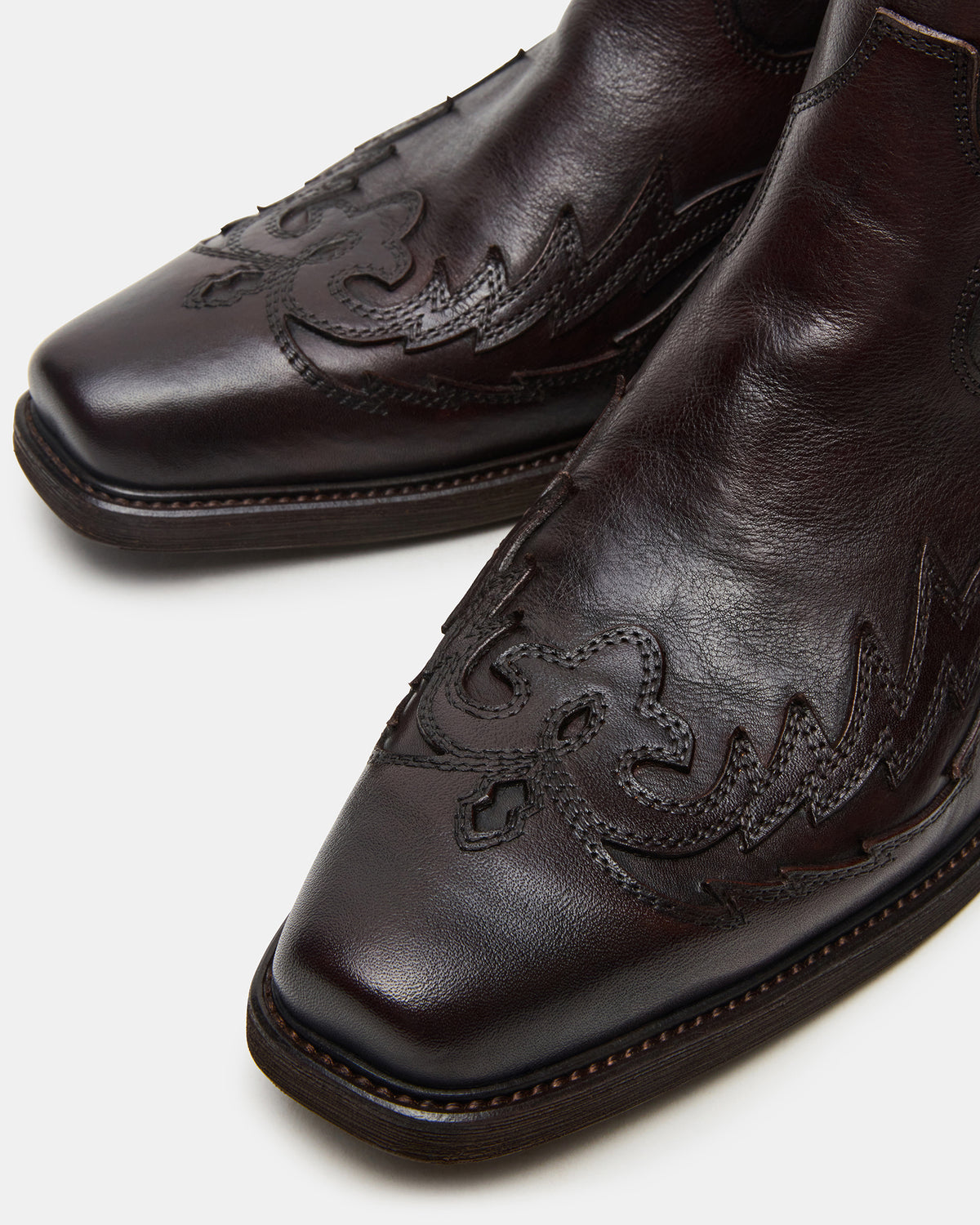 SANTANA Dark Brown Western Men's Ankle Boot Steve Madden DARK BROWN