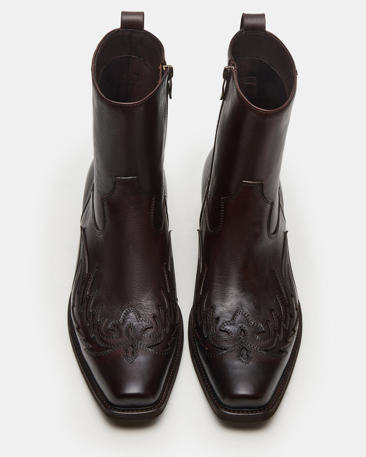 SANTANA Dark Brown Western Men's Ankle Boot Steve Madden DARK BROWN