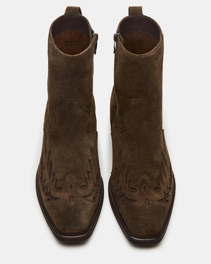 SANTANA Green Olive Western Men's Ankle Boot Steve Madden GREEN OLIVE