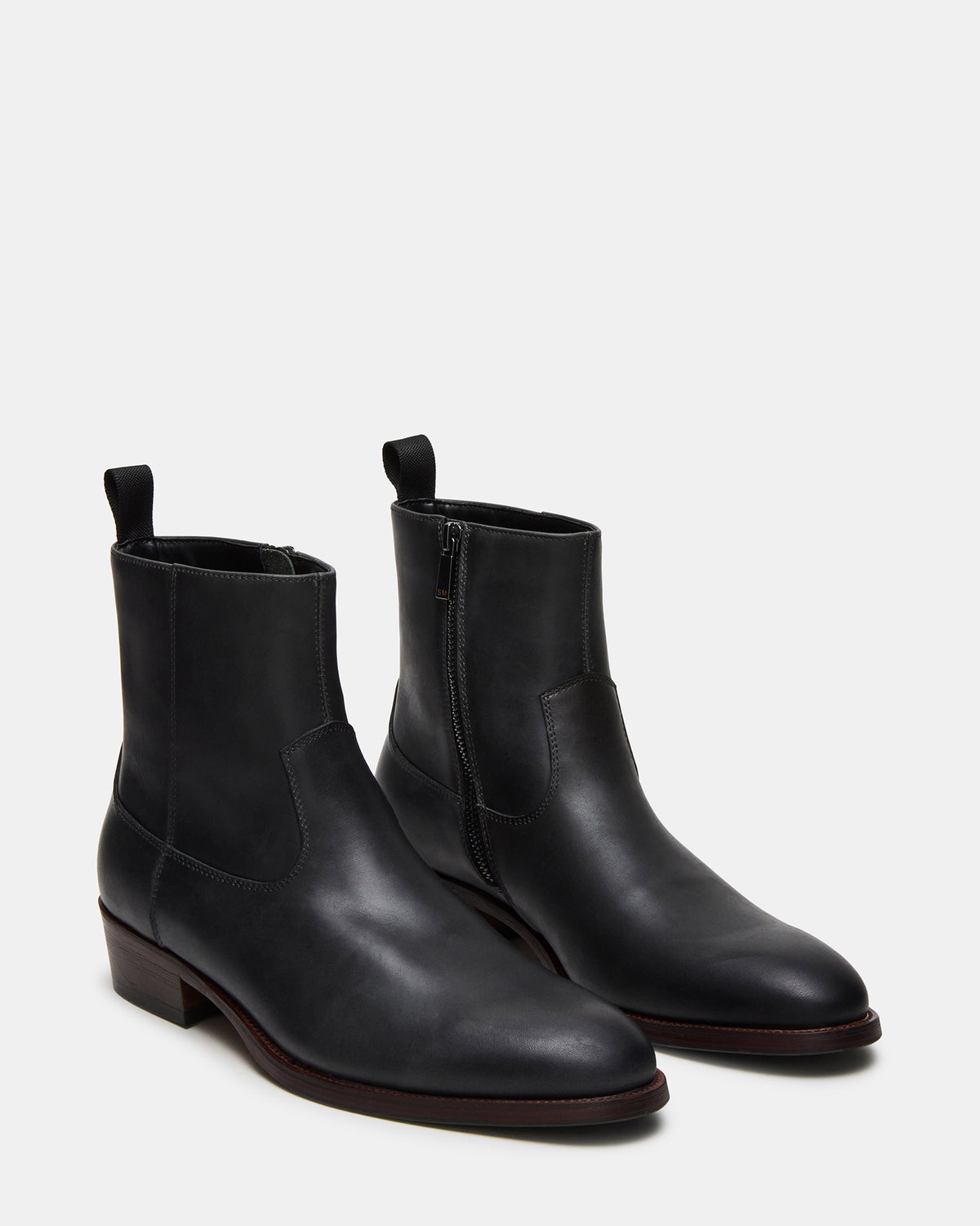HENDRIK Black Leather Men's Ankle Boot Steve Madden BLACK LEATHER