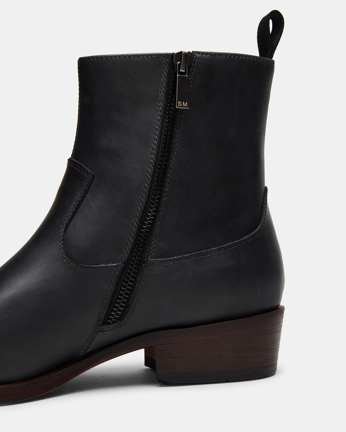 HENDRIK Black Leather Men's Ankle Boot Steve Madden BLACK LEATHER