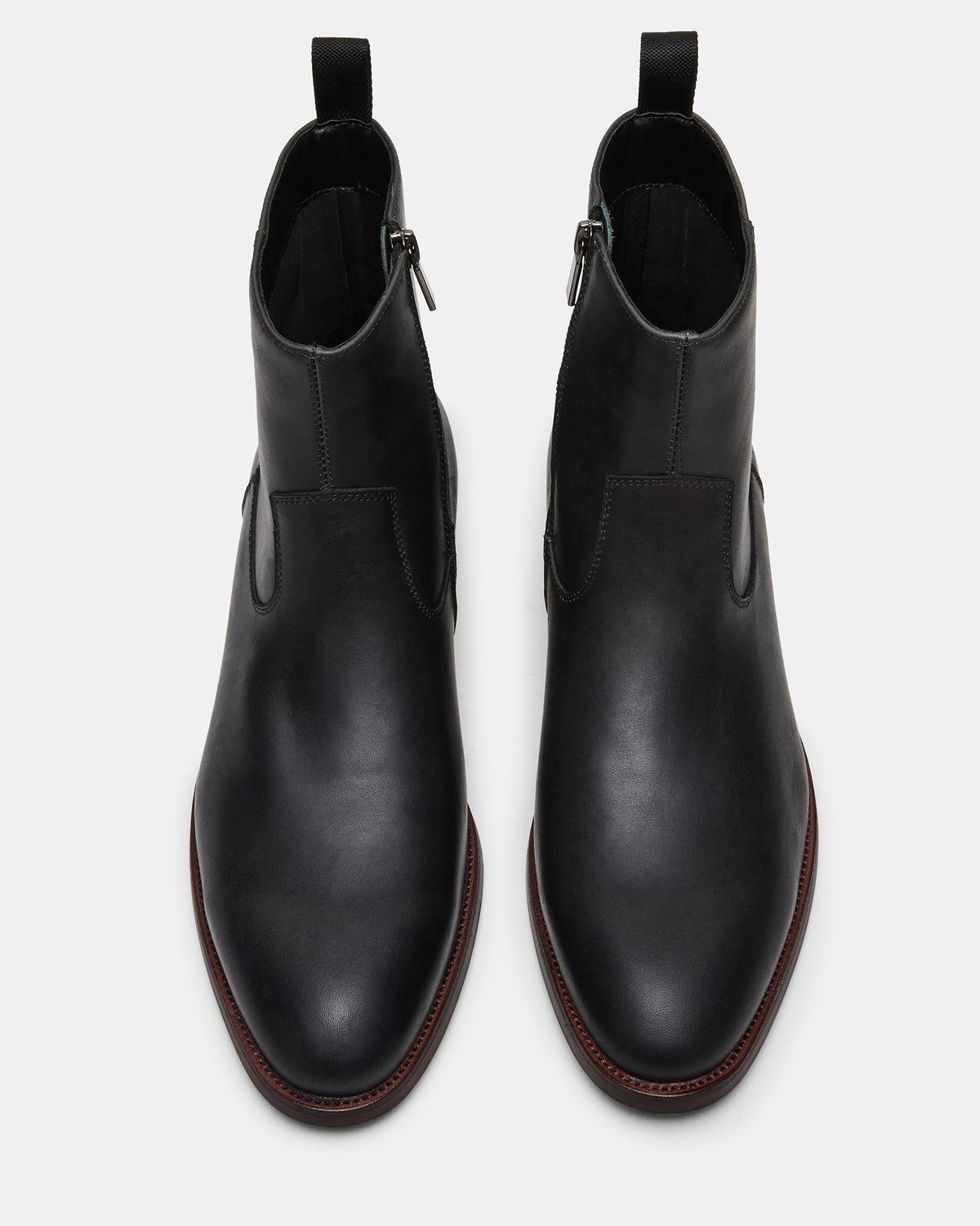 HENDRIK Black Leather Men's Ankle Boot Steve Madden BLACK LEATHER