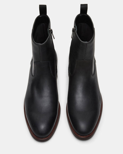 HENDRIK Black Leather Men's Ankle Boot Steve Madden BLACK LEATHER