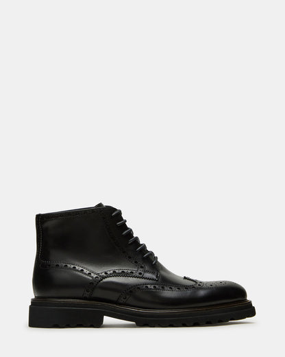 KODA Black Leather Lace-Up Men's Ankle Boot Steve Madden BLACK LEATHER