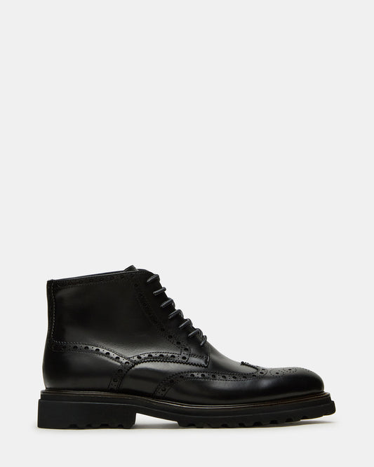 KODA Black Leather Lace-Up Men's Ankle Boot Steve Madden BLACK LEATHER