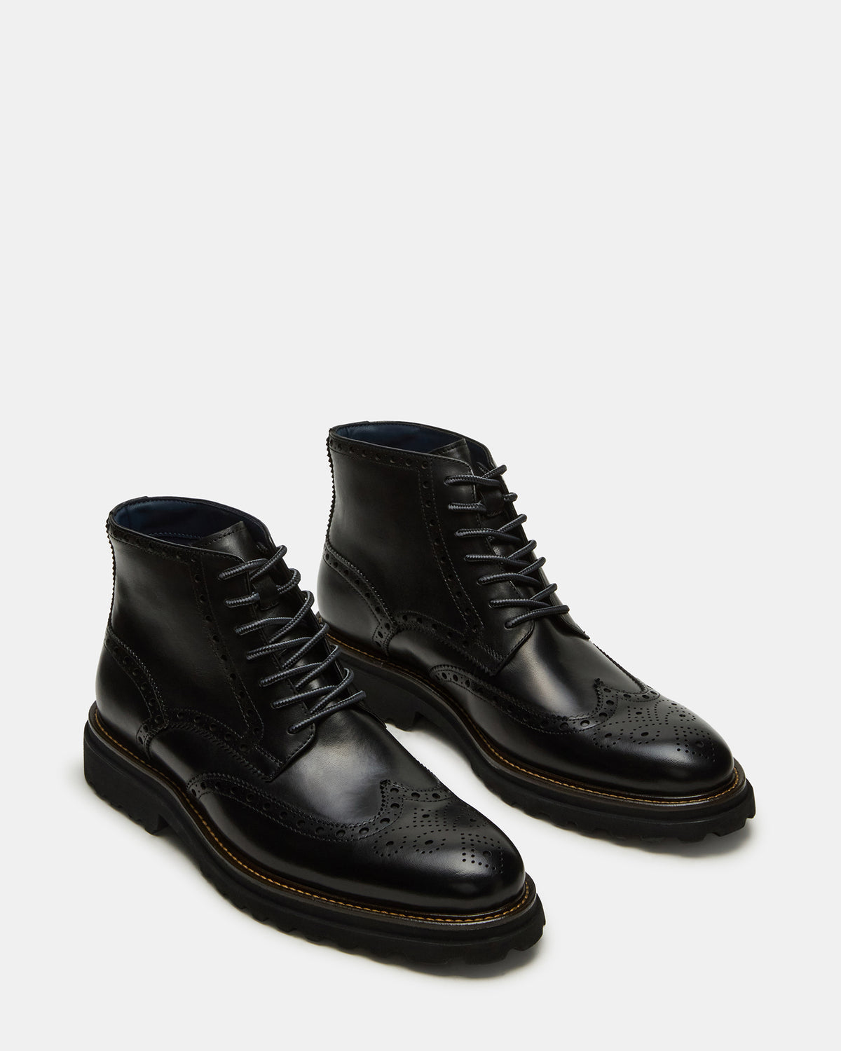 KODA Black Leather Lace-Up Men's Ankle Boot Steve Madden BLACK LEATHER