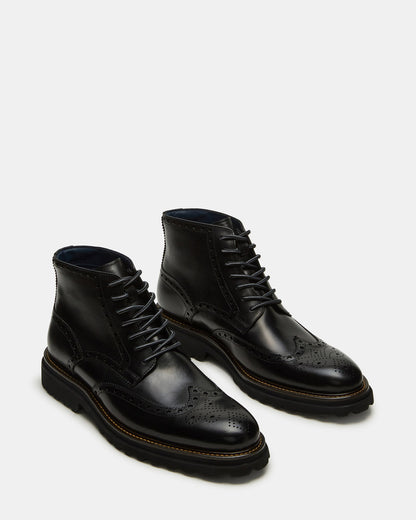 KODA Black Leather Lace-Up Men's Ankle Boot Steve Madden BLACK LEATHER