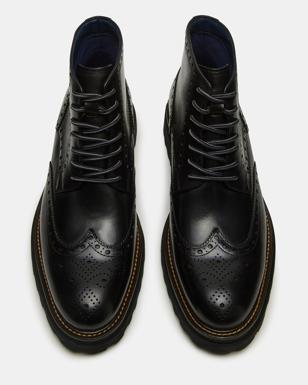 KODA Black Leather Lace-Up Men's Ankle Boot Steve Madden BLACK LEATHER