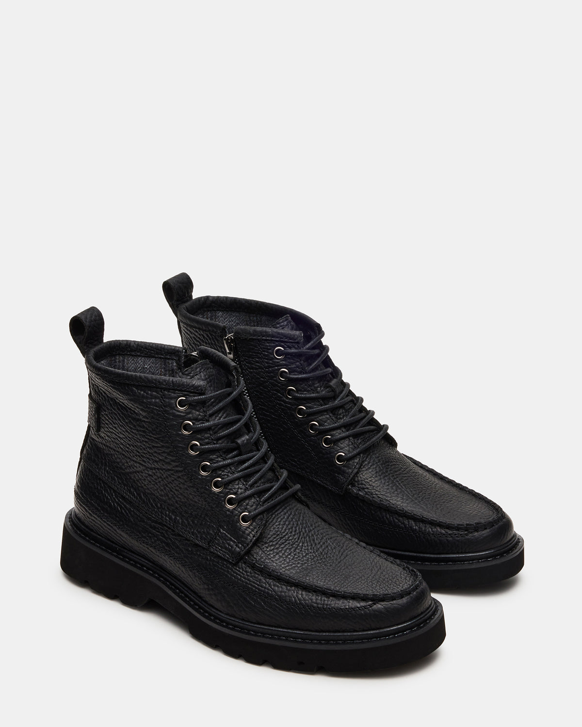 DAEL Black Leather Lace-Up Men's Ankle Boot Steve Madden BLACK LEATHER