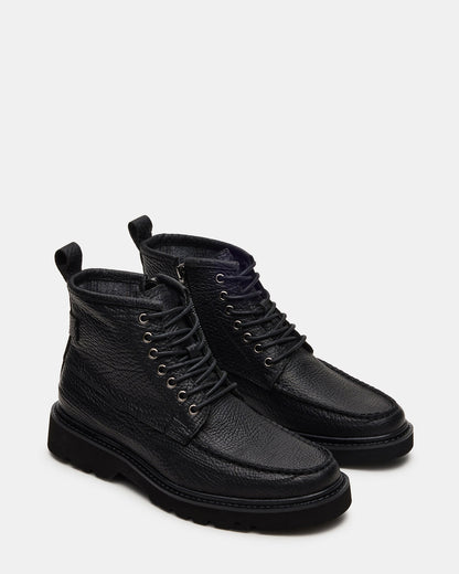 DAEL Black Leather Lace-Up Men's Ankle Boot Steve Madden BLACK LEATHER