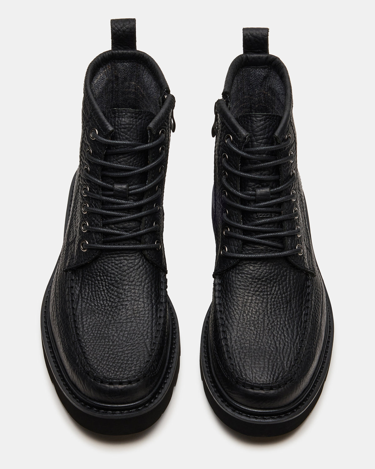 DAEL Black Leather Lace-Up Men's Ankle Boot Steve Madden BLACK LEATHER
